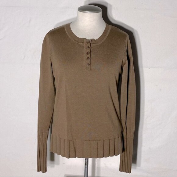 Vintage Carlisle Tan Brown Silk Cotton Blend Light Sweater M - Picture 1 of 11